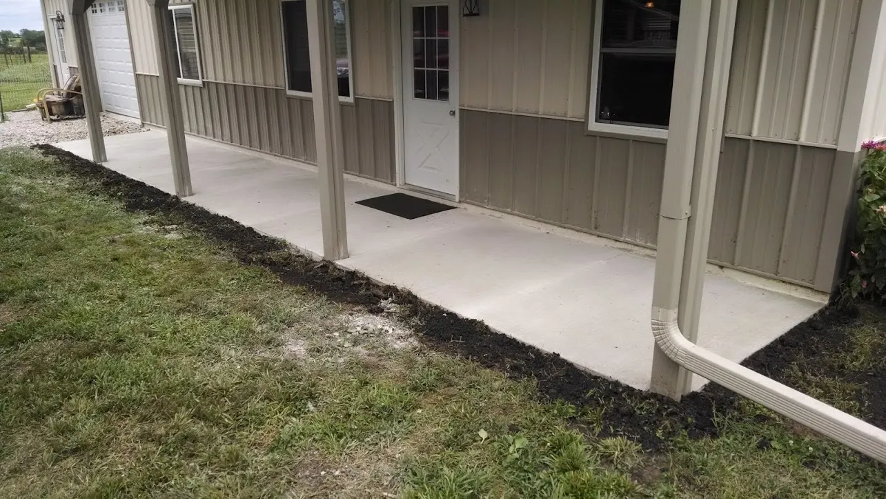 Concrete entryway installation